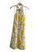 Diane Von Furstenberg Size 2 White & yellow Cotton Pockets Floral Dress White & yellow / 2
