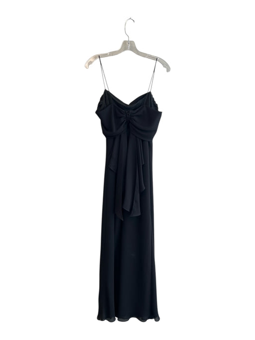 Betsey & Adam Size 12P Black Polyester Spaghetti Strap Solid Lined Gown Black / 12P