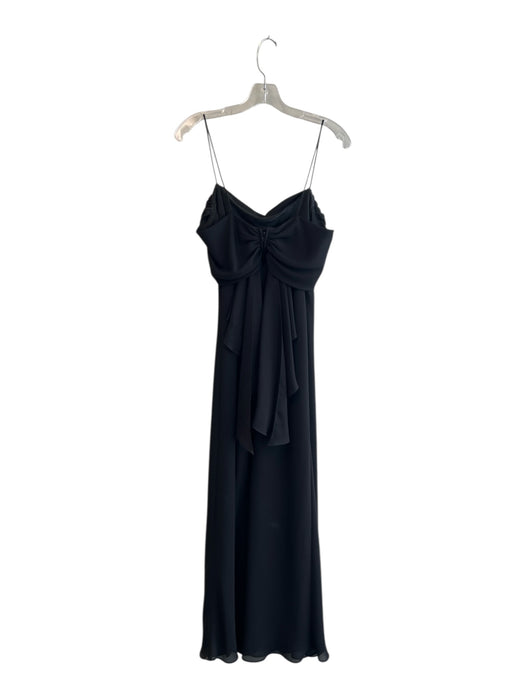 Betsey & Adam Size 12P Black Polyester Spaghetti Strap Solid Lined Gown Black / 12P