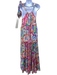 Vilagallo Size S Multi Cotton Abstract Floral Sleeveless Tie Detail Dress Multi / S