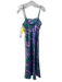 House of Harlow 1960 Size XS Purple & Green Polyester Botanical Side Slit Dress Purple & Green / XS