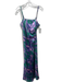 House of Harlow 1960 Size XS Purple & Green Polyester Botanical Side Slit Dress Purple & Green / XS