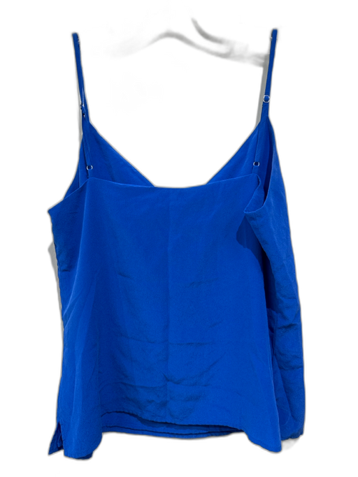 L'agence Size S Blue Silk Spaghetti Strap V Neck Slip Tank Top Blue / S