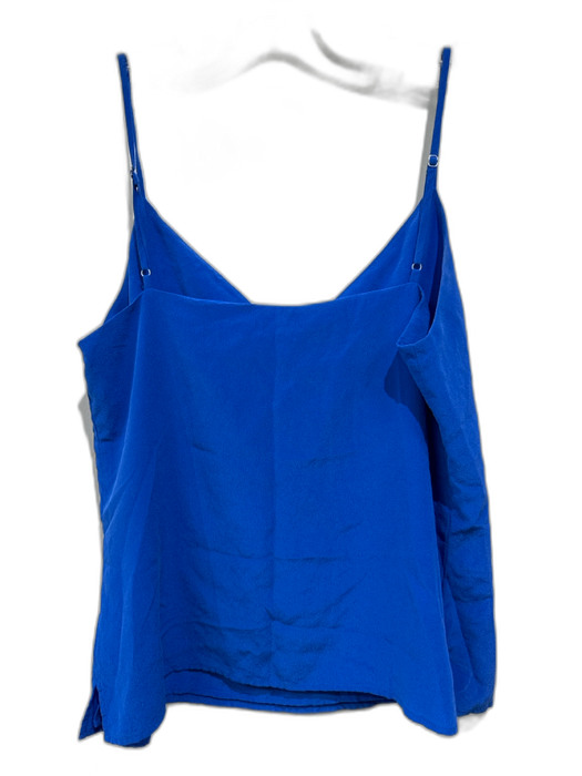 L'agence Size S Blue Silk Spaghetti Strap V Neck Slip Tank Top Blue / S