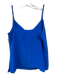 L'agence Size S Blue Silk Spaghetti Strap V Neck Slip Tank Top Blue / S