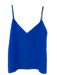 L'agence Size S Blue Silk Spaghetti Strap V Neck Slip Tank Top Blue / S