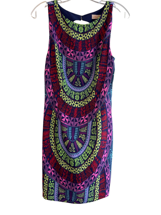 Mara Hoffman Size 6 Blue Pink & Multi Polyester Sleeveless Abstract Print Dress Blue Pink & Multi / 6