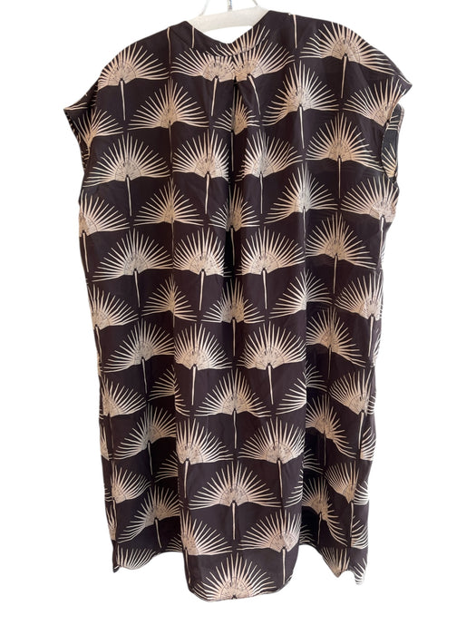 Billy Reid Size S Brown 100% Silk Cap Sleeve Shape V Neck Tunic Dress Brown / S