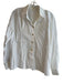 Escada Size 38 White Cotton Long Sleeve solid color Gold Detail Button Down Top White / 38