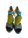Jimmy Choo Shoe Size 41 Blue Yellow & Multi Leather open toe Back Zip Heels Blue Yellow & Multi / 41
