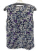 Rebecca Taylor Size 0 Blue, Purple, White Silk Sleeveless Floral Print Top Blue, Purple, White / 0