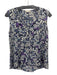 Rebecca Taylor Size 0 Blue, Purple, White Silk Sleeveless Floral Print Top Blue, Purple, White / 0