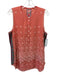 Johnny Was Size S Orange Cupra Rayon Sleeveless Floral Embroidery Buttons Top Orange / S