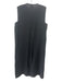 Eileen Fisher Size S Black Irish Linen Sleeveless Windowpane Buttons Midi Dress Black / S