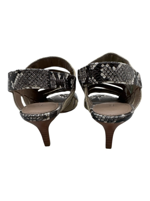 Donald Pliner Shoe Size 6 Beige, Brown & White Leather Upper Cage Sandals Beige, Brown & White / 6