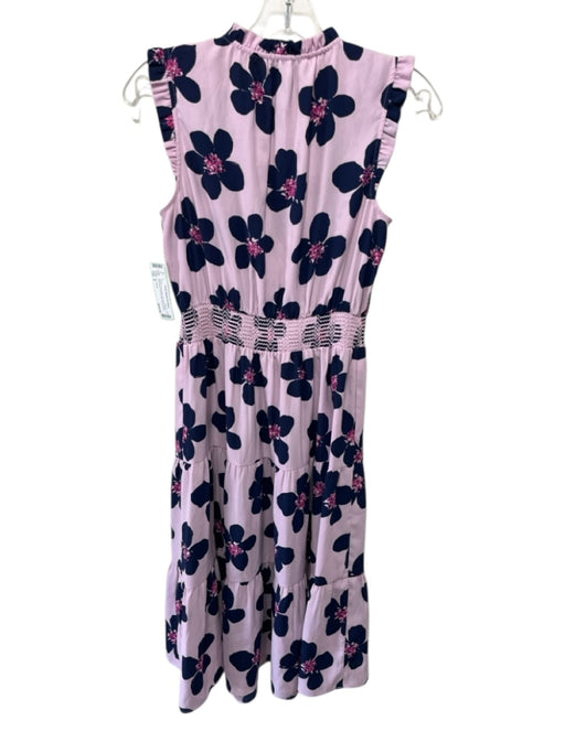 Kate Spade Size S Purple & Navy Print Polyester Floral Sleeveless Dress Purple & Navy Print / S