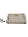 Coach Cream White Leather Mixed Metal Studs Zip Close Continental Wallets Cream White