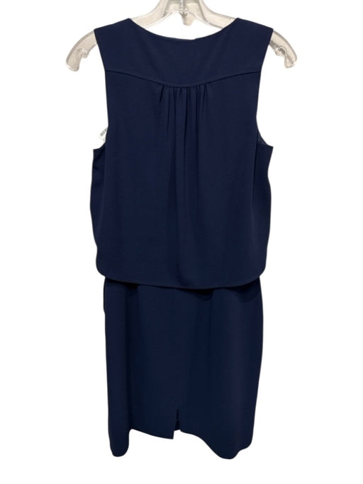 Trina Turk Size 2 Navy Blue Polyester Sleeveless Wrap V Neck Pocketed Dress Navy Blue / 2