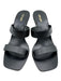 Cult Gaia Shoe Size 40 Black Leather Square Toe Abstract Heel Sandals Black / 40