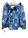 Tuckernuck Size S Blue & White Polyester floral print Ruffle Detail Top Blue & White / S