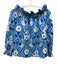 Tuckernuck Size S Blue & White Polyester floral print Ruffle Detail Top Blue & White / S