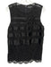 St John Size M Black Cotton & Rayon Floral Lace Sleeveless Back Zip Tunic Top Black / M