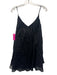 Dissh Size 4 Black Ramie Spaghetti Strap Tiered Mini Dress Black / 4