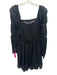Love Shack Fancy Size S Black Cotton Long Sleeve Square Neck Crochet Lace Dress Black / S