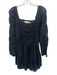 Love Shack Fancy Size S Black Cotton Long Sleeve Square Neck Crochet Lace Dress Black / S