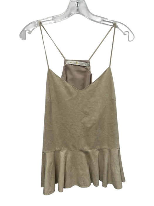 Marie Oliver Size S Beige Polyester & Spandex Faux Suede Spaghetti Strap Top Beige / S