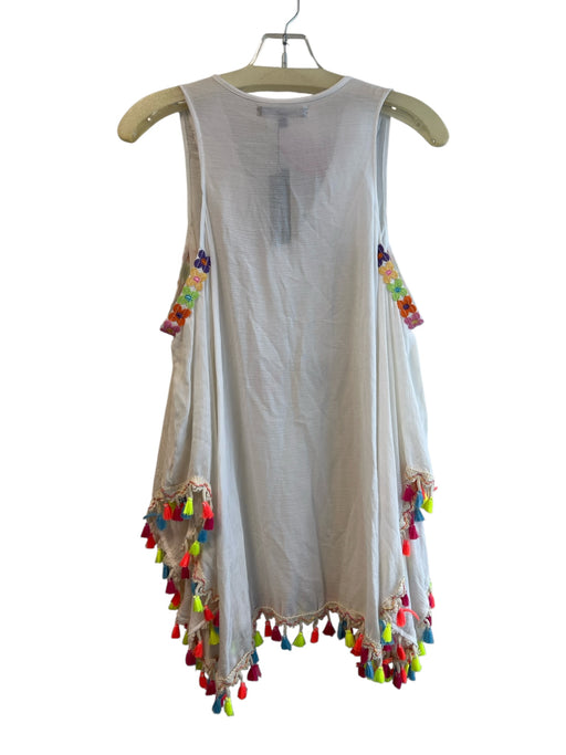 Romeo + Juliet Couture Size S White & Multi No Fabric Tag V Neck Beaded Top White & Multi / S