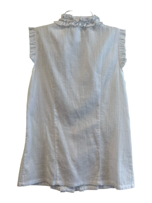 Alice & Olivia Size S White Cotton Sleeveless solid color Ruffle Detail Top White / S