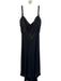 Carmen Marc Valvo Size 16 Black Acetate Sleeveless Pleated Detail V Neck Dress Black / 16