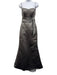 Priscilla of Boston Size 4 Gray Polyester Satin Strapless Belt Detail Gown Gray / 4