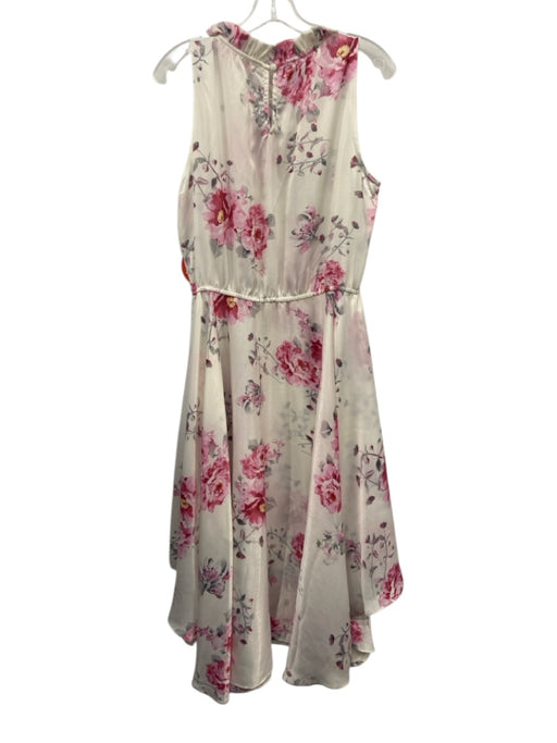 Eva Franco Size 6 White, Pink & Gray Polyester Sleeveless Elastic Waist Dress White, Pink & Gray / 6