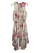 Eva Franco Size 6 White, Pink & Gray Polyester Sleeveless Elastic Waist Dress White, Pink & Gray / 6