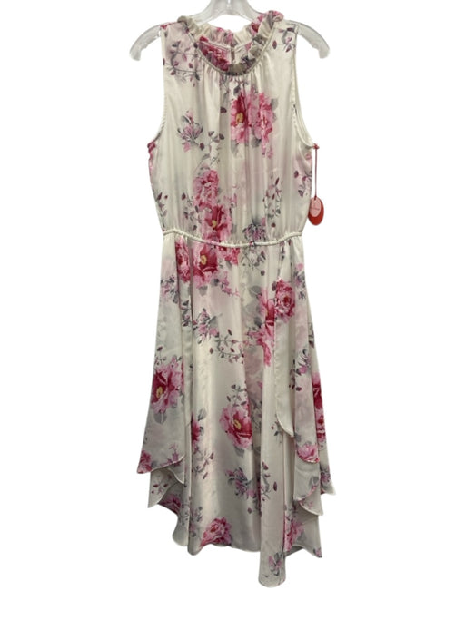 Eva Franco Size 6 White, Pink & Gray Polyester Sleeveless Elastic Waist Dress White, Pink & Gray / 6