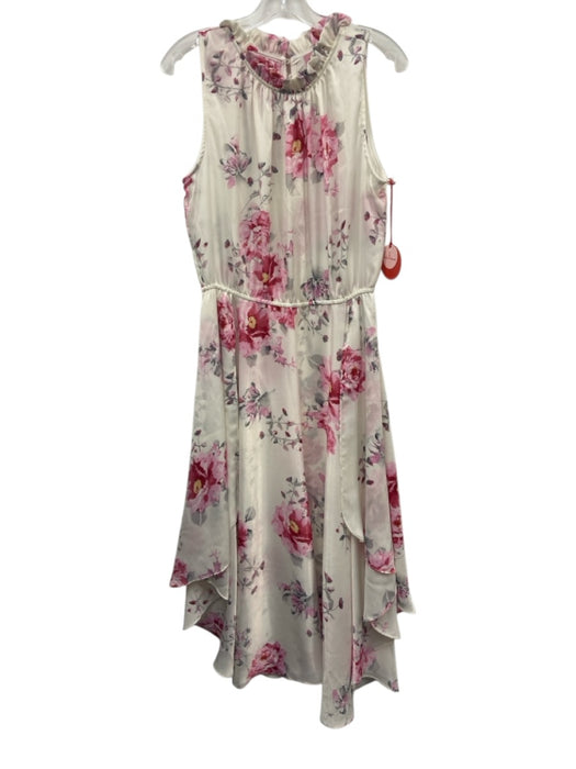 Eva Franco Size 6 White, Pink & Gray Polyester Sleeveless Elastic Waist Dress White, Pink & Gray / 6
