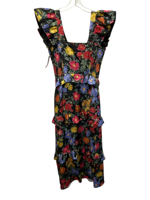 Show Me Your Mumu Size M Black & Multi Polyester Floral Sleeveless Dress Black & Multi / M
