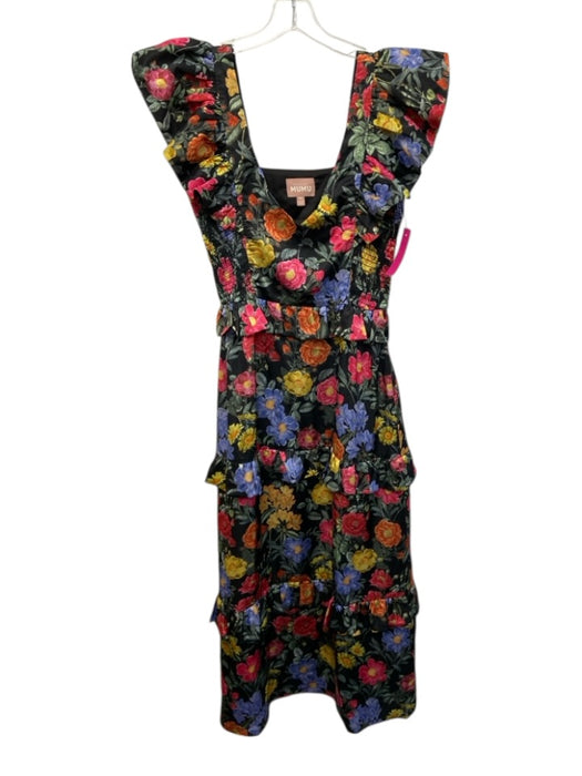 Show Me Your Mumu Size M Black & Multi Polyester Floral Sleeveless Dress Black & Multi / M