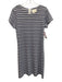 Sail To Sable Size M White & Navy Blue Polyester Blend Striped Back Zip Dress White & Navy Blue / M
