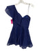 Amanda Uprichard Size P Navy Blue Polyester Grid One Shoulder Back Zip Dress Navy Blue / P