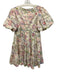 Cinq a Sept Size 0 Cream & Multi Cotton Blend Floral Paisley U Neck Dress Cream & Multi / 0