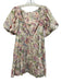 Cinq a Sept Size 0 Cream & Multi Cotton Blend Floral Paisley U Neck Dress Cream & Multi / 0