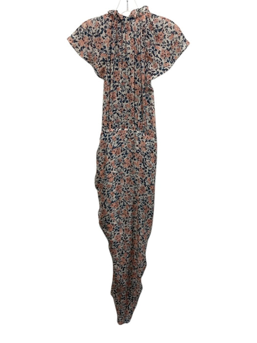 Veronica Beard Size 4 White, Pink & Blue Silk Abstract Floral Cap Sleeve Dress White, Pink & Blue / 4