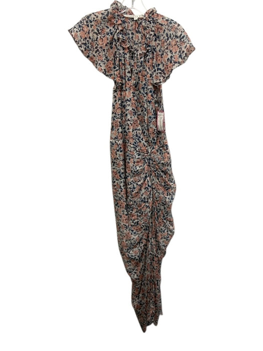 Veronica Beard Size 4 White, Pink & Blue Silk Abstract Floral Cap Sleeve Dress White, Pink & Blue / 4