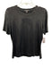 St. John Caviar Size M Black Viscose Blend Short Sleeve Sequined Shimmer Top Black / M