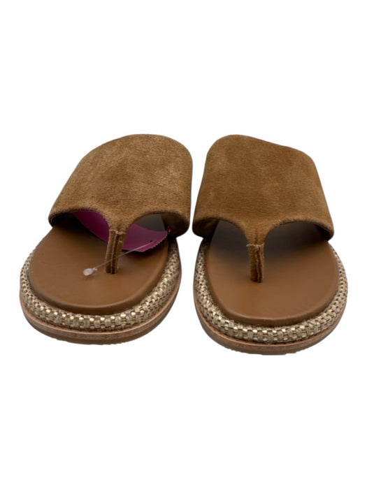 Donald Pliner Shoe Size 8.5 Tan Brown Leather Upper Suede Woven Platform Sandals Tan Brown / 8.5
