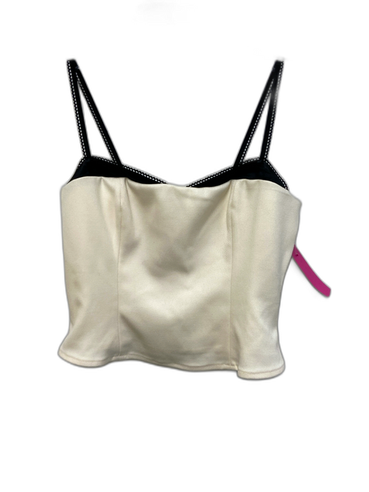 Reformation Size 0 White & Black Polyester Lace Detail Spaghetti Strap Top White & Black / 0