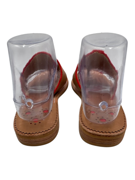 Jack Rogers Shoe Size 7 Brown, Black, Red Leather Dog Detail Thong Sandals Brown, Black, Red / 7